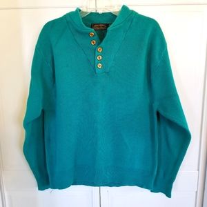 Vintage 90's Grandpa Core Eddie Bauer Henley Sweater